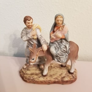 Ceramica Excelsis Flight Into Egypt Holy Family Baby Jesus Mary Joseph Figurine Decor