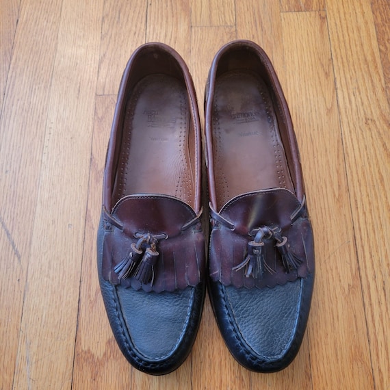 Allen Edmonds Ashford Men\'s 11.5 Black Brown Leather Slip On Tassel Dress Loafer Allen Edmonds Ashford Dark Brown Leather Dress Loafers  main image 3