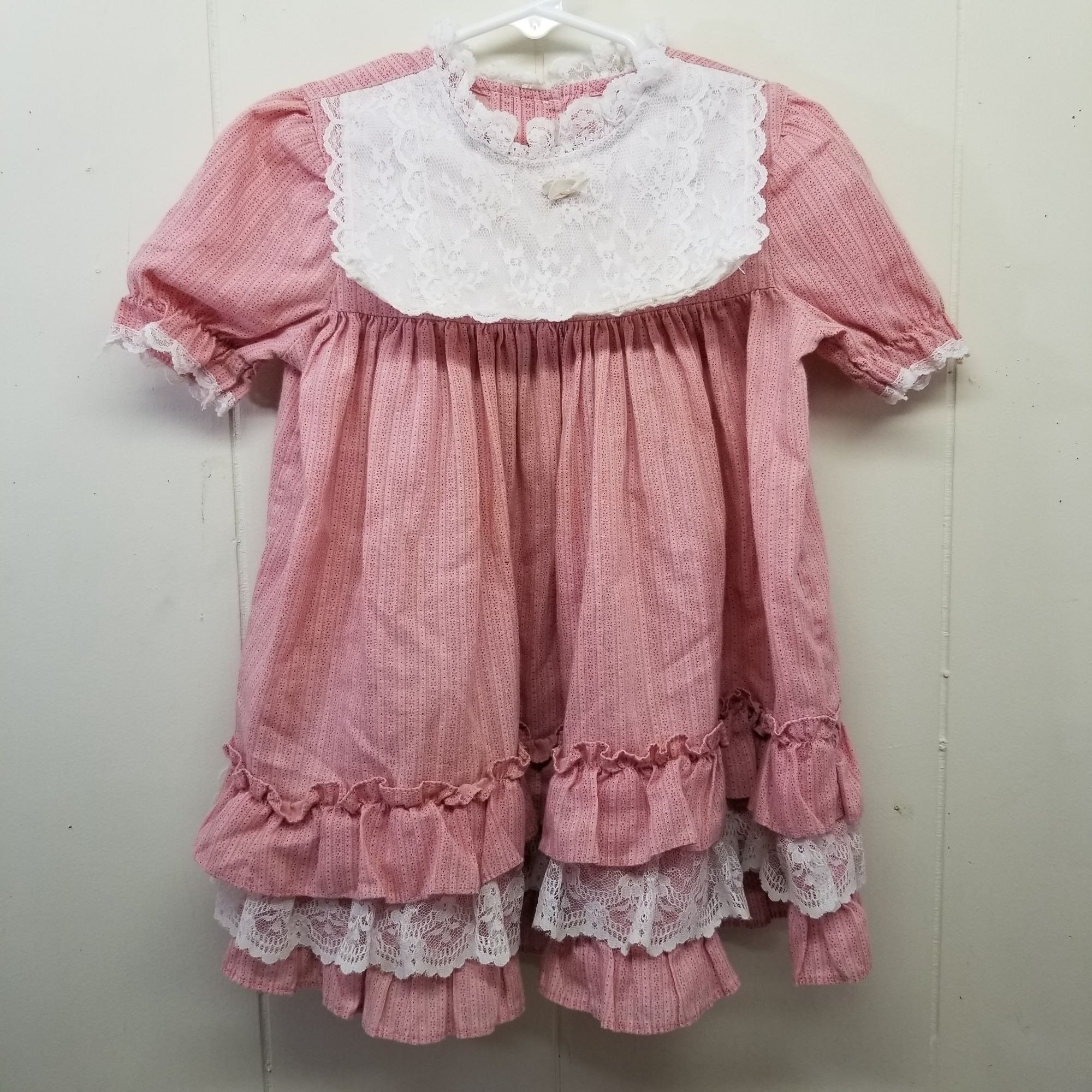 Disney Winnie the Pooh 4 Pink Lace Pageant Dress Full Circle Ruffles Bow Tiers