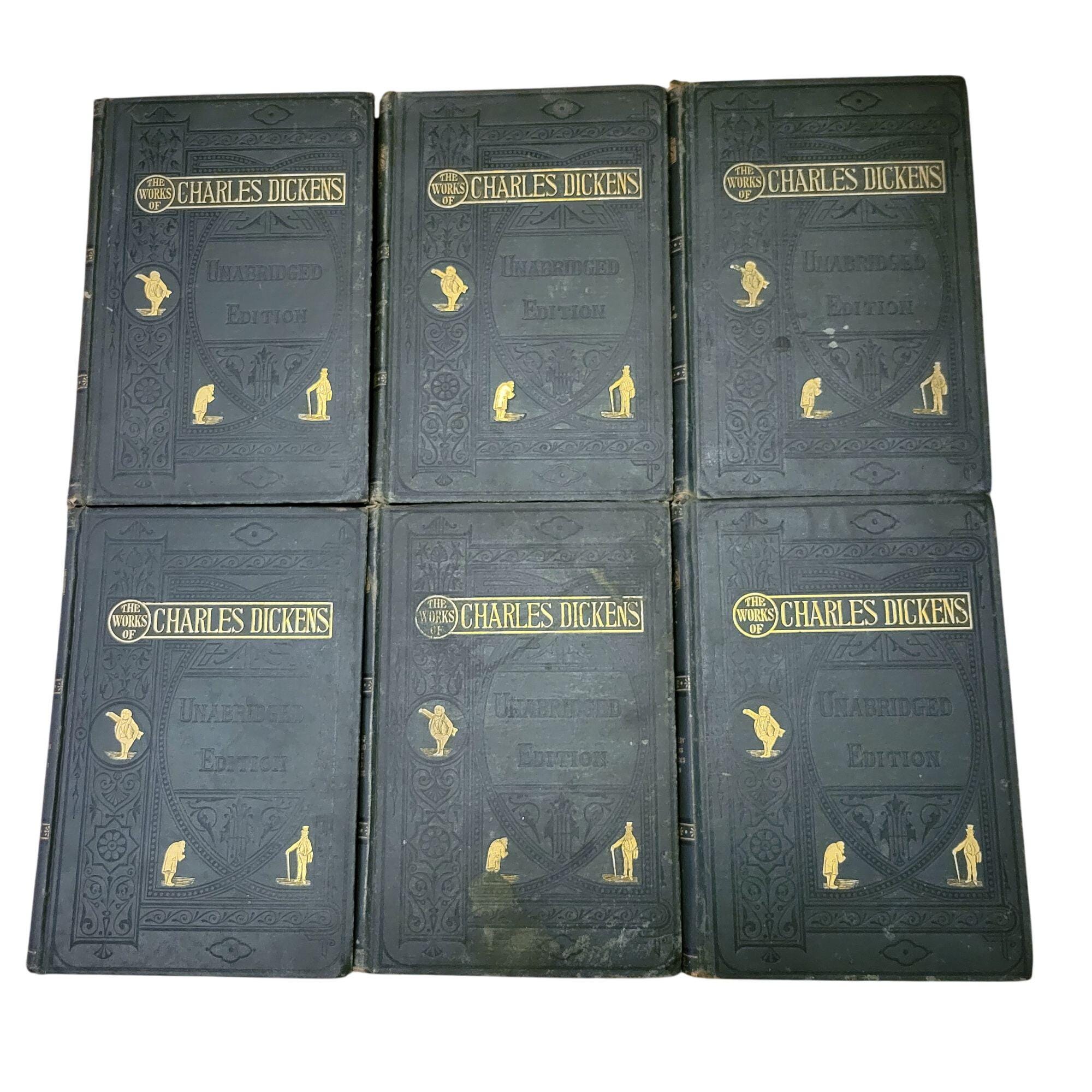 Collier Dickens Unabridged Works 6 Volumes Green Books 1883