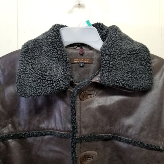 Joey Richi L Brown Italian Leather Lacket Coat Sh… - image 7