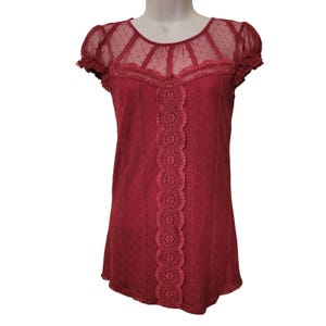 Free People S Lace Babydoll Y2K Top Sheer Cap Sleeves Boho Coquette Chic Summer image 1