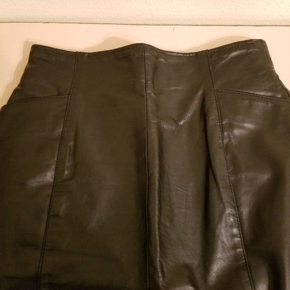 Wilsons 2 Black Pencil Leather Skirt Vintage High… - image 6