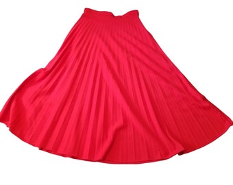 vintage Malbe Jupe plissée rouge 15 16 Long Maxi Modeste School Girl Cosplay