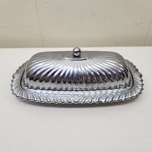 Butter Dish Removable Glass Insert Ornate Home Decor