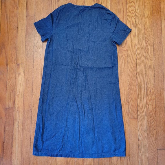Blair Denim Dress SP Embroidered Floral Short Sleeve Button Up