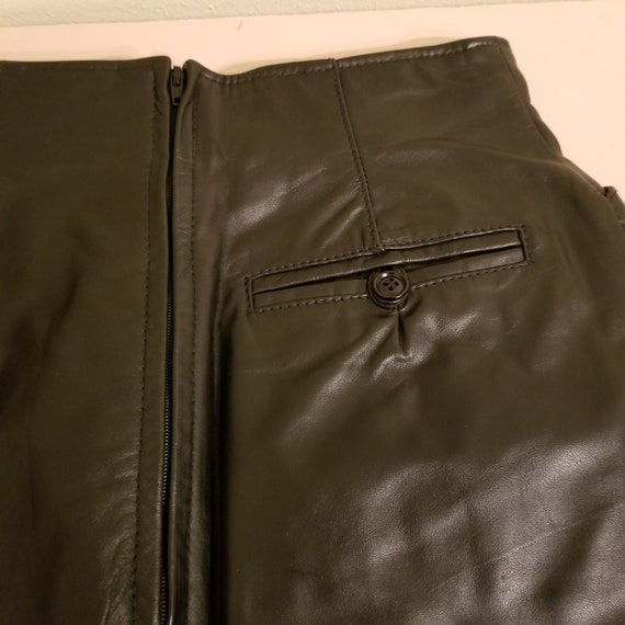 Wilsons 2 Black Pencil Leather Skirt Vintage High… - image 4