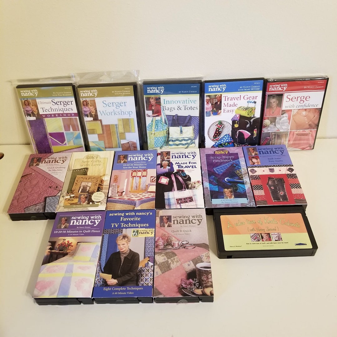 Sewing With Nancy VHS DVD Lot DIY Craft Project Upcycle Learn at Home