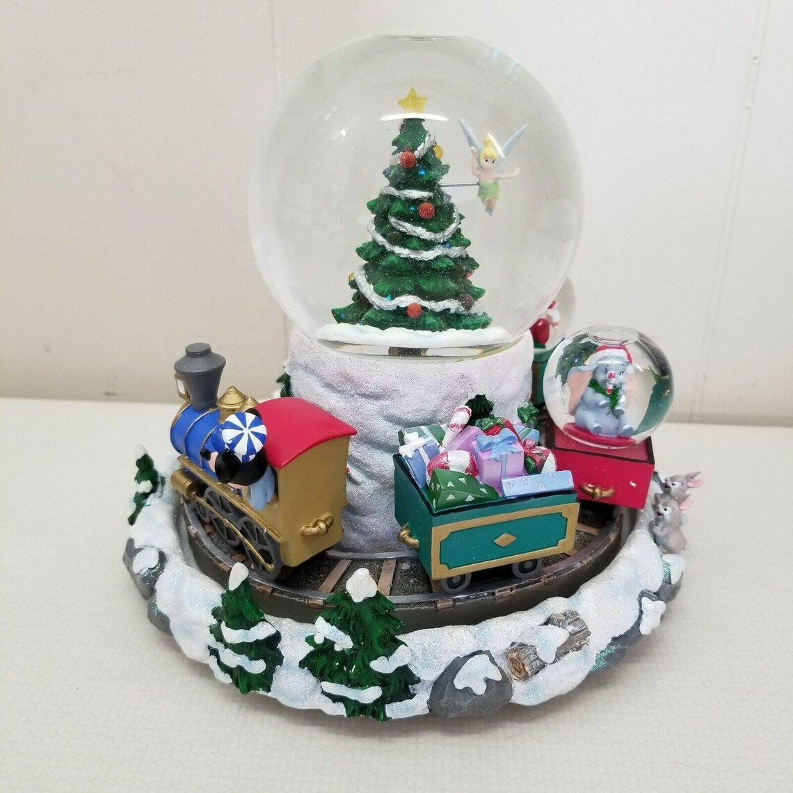Disney Mickey Mouse Snow Globe Train Musical We Wish You a Etsy