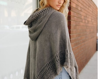 hooded poncho sweater
