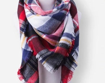 Winter Plaid Blanket Scarf, Tartan Plaid Scarf, Tartan Scarf, Oversized Scarf, Shawl Wraps, Blanket Pashimina Shawl