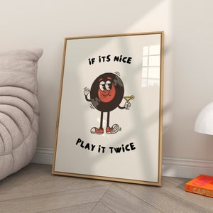 Vintage Record Player Poster, Retro Music Wall Art Print, Vinyl Lover Gift, Music Room Decor, Music Poster, Music Enthusiast Gift