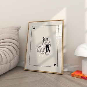 Romantic Lovers Dancing Poster I Hope You Dance Lee Ann Womack Lyric Print, Inspirational Wall Art for Home Decor, Perfect Gift for Couples