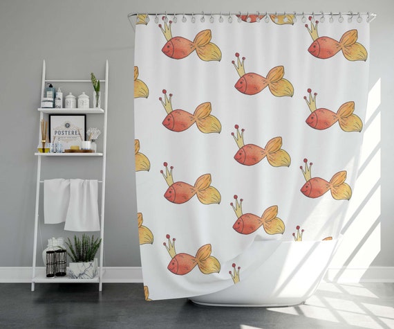 Bathroom Decor Gold Fish Queen Bathroom Set Bathroom Art Etsy