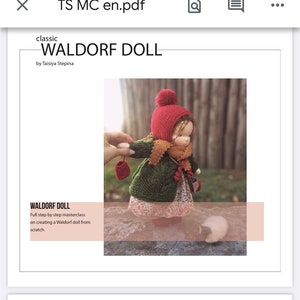 Waldorf Doll Step-by-Step Tutorial with PDF Pattern Fabric Doll Instructions Pattern for a 36 cm doll INSTANT DOWNLOAD