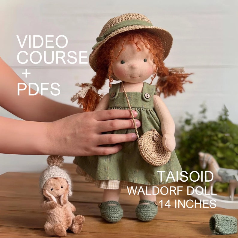 Video-Tutorial zur Herstellung einer Waldorfpuppe mit PDF Schnittmuster Video Anleitung für eine 14-Zoll-Puppe Stoffpuppe INSTANT DOWNLOAD Bild 1