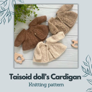 Knitting pattern for dolls Cardigan Sewing pattern PDF for a Waldorf baby doll 14&quot; INSTANT DOWNLOAD Taisoid