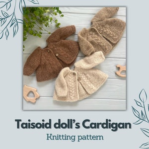 Knitting pattern for dolls Cardigan Sewing pattern PDF for a Waldorf baby doll 14" INSTANT DOWNLOAD Taisoid