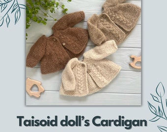 Strickanleitung für Puppen Cardigan Schnittmuster PDF für ein Waldorf Babypuppe 14" INSTANT DOWNLOAD Taisoid