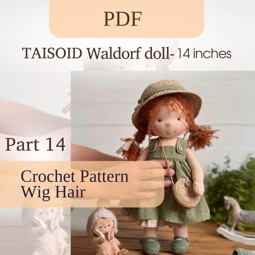 ハンドメイド　ブラウンヘアの女の子　ドール　お人形　ウォルドルフ人形風 Waldorf doll's wig - Etsy 日本