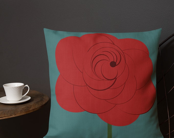 Red Rose Throw Pillow