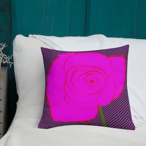 American Beauty Rose Pillow image 1