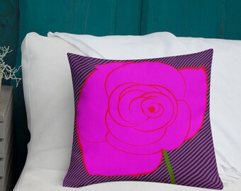 American Beauty Rose Pillow