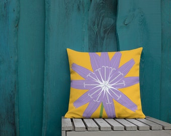 Purple Dandelion Pillow