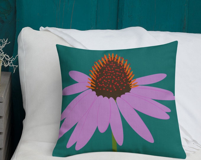 Purple Coneflower Pillow
