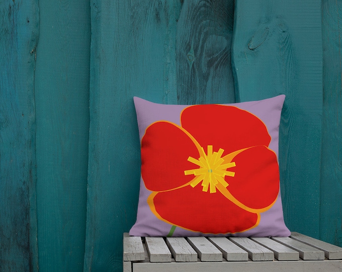 Mikado Poppy Pillow