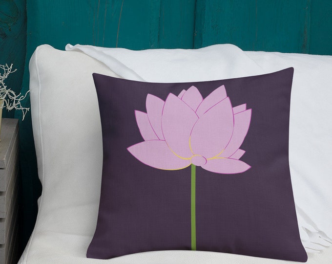 Indian Lotus Throw Pillow