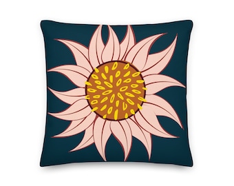 Pink Flower Throw Pillow