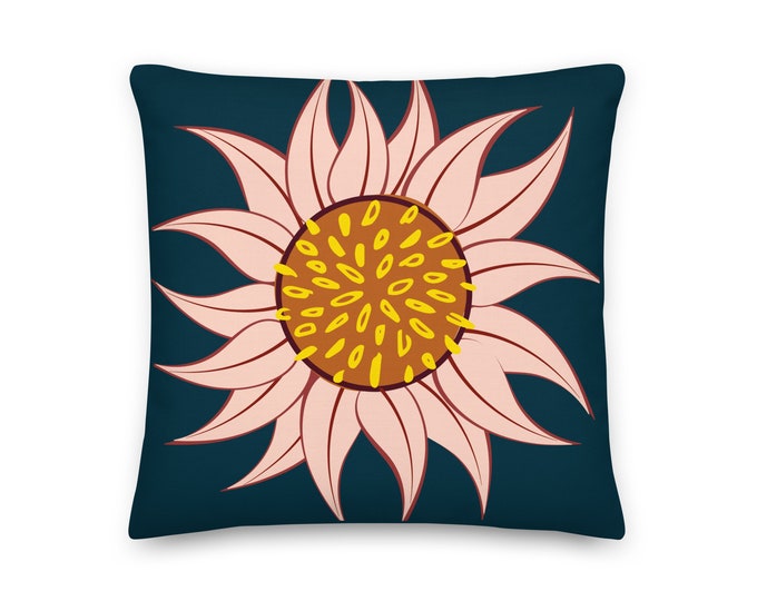 Pink Flower Throw Pillow