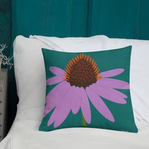 Purple Coneflower Throw Pillow