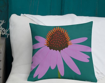 Purple Coneflower Throw Pillow