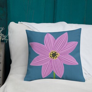 Magenta Star Dahlia Pillow