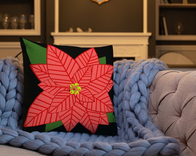 Poinsettia Throw Pillow