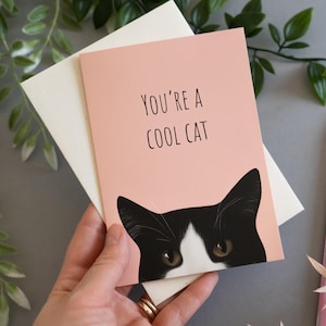 Carte Vous êtes un chat cool, drôle et mignonne, félicitations, merci