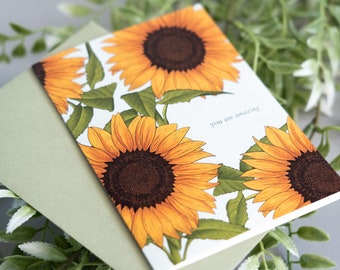 Sunflower You are Amazing Card