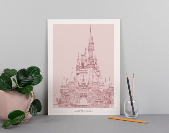 Walt Disney World Cinderella Castle Line Art Print | More Colours