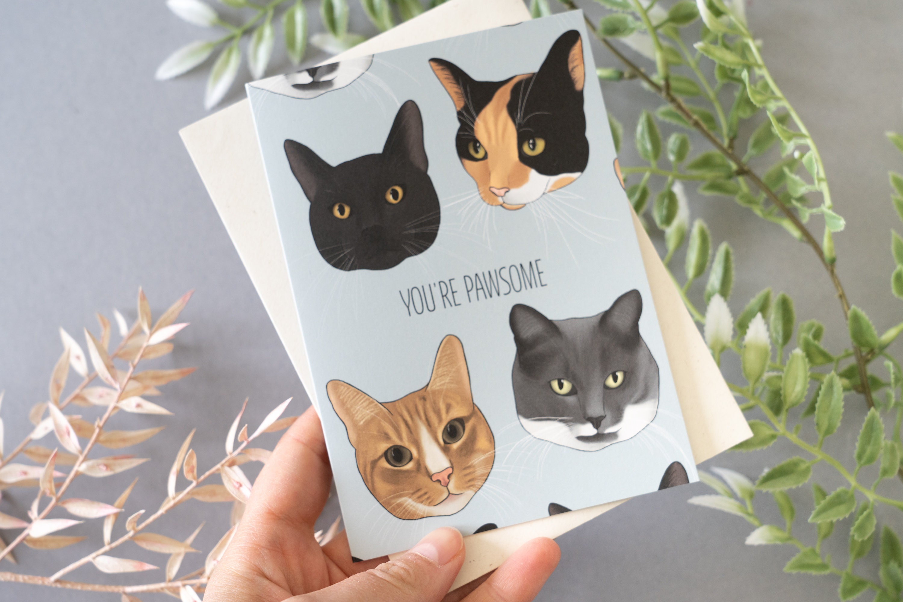 Youre Pawsome Cat Card, Thank You, Well Done, Congratulations, Cat Lover -  Etsy