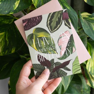 Carte d'anniversaire plante d'intérieur sans feuilles
