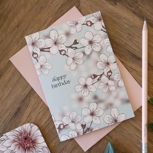Cherry Blossom Happy Birthday  Card