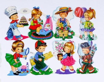 Vintage paper figurines, Kruger made in West Germany
