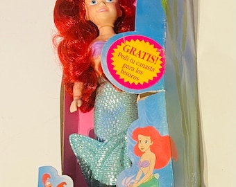 Argentine Vintage Disney Ariel The Little Mermaid Doll Original Box 1990s Disney Princess Mermaid Doll Collectible Toy