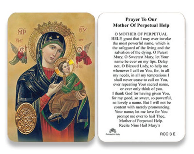 25/pkg Our Lady of Perpetual Help Wallet Size Prayer Card English - Etsy