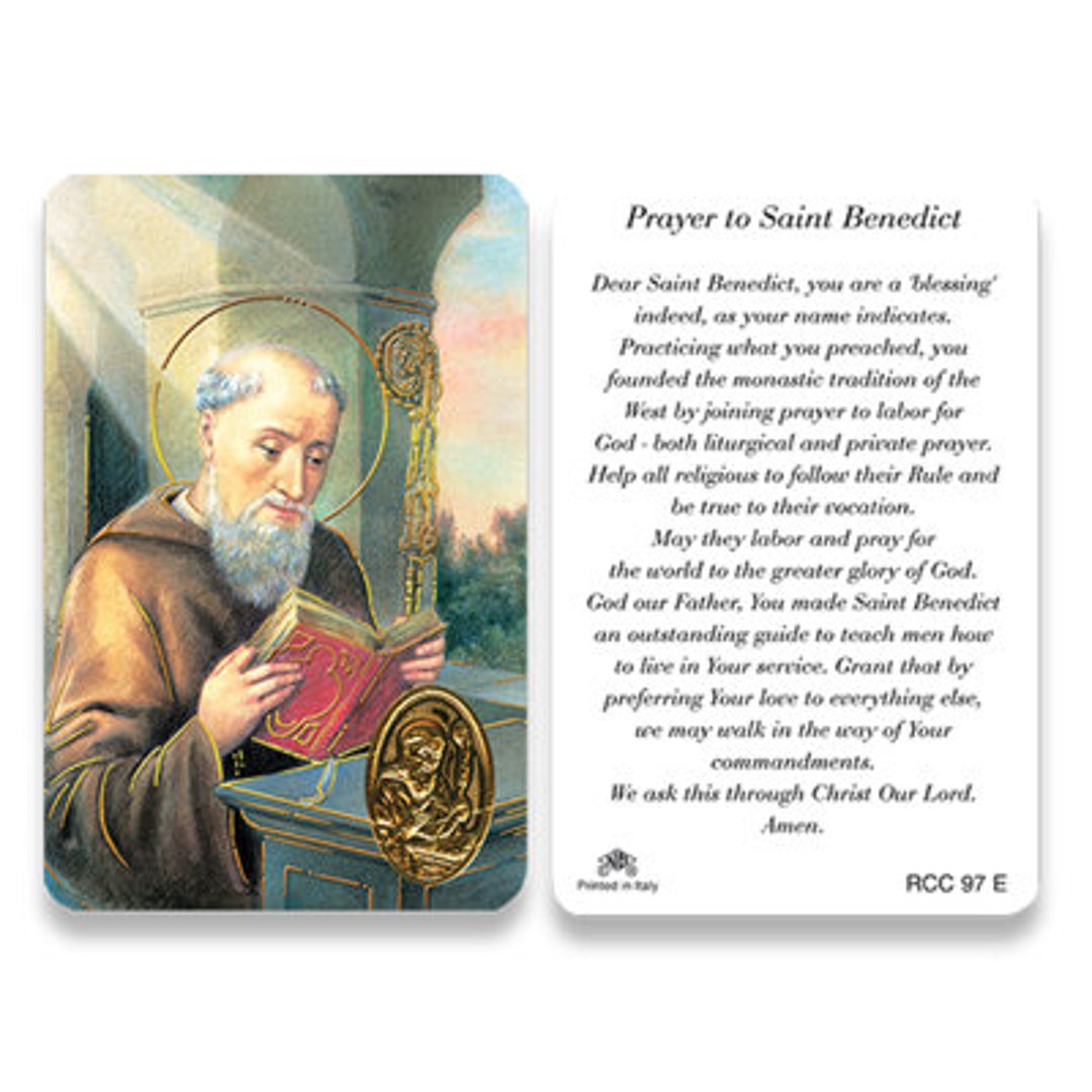 25/pkg Saint Benedict Wallet Size Prayer Card English Etsy