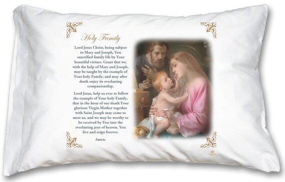 Holy Family Prayer Pillow Case English St. Michael Prayer Pillowcase Catholic