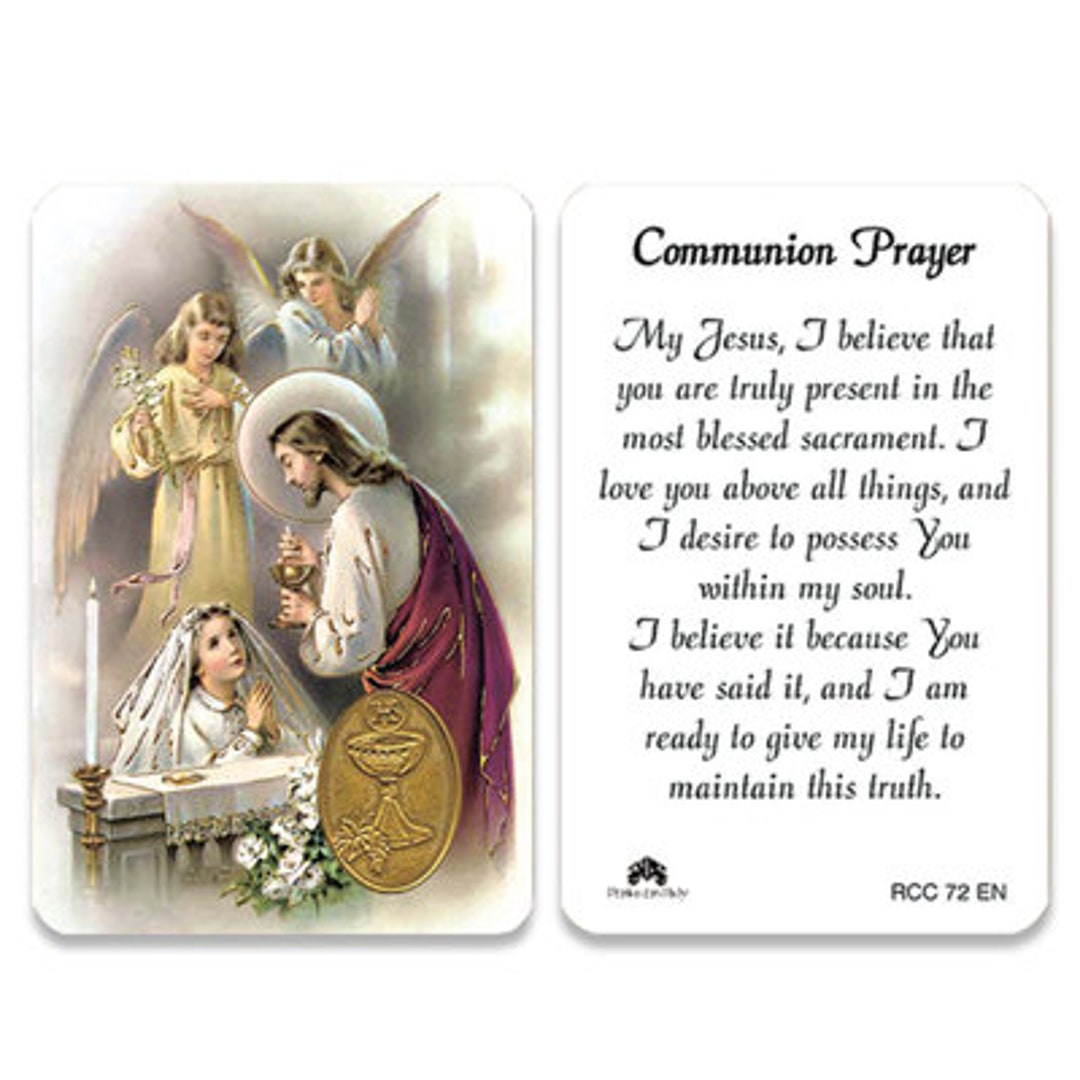 25/pkg First Communion Girl Wallet Size Prayer Card English - Etsy