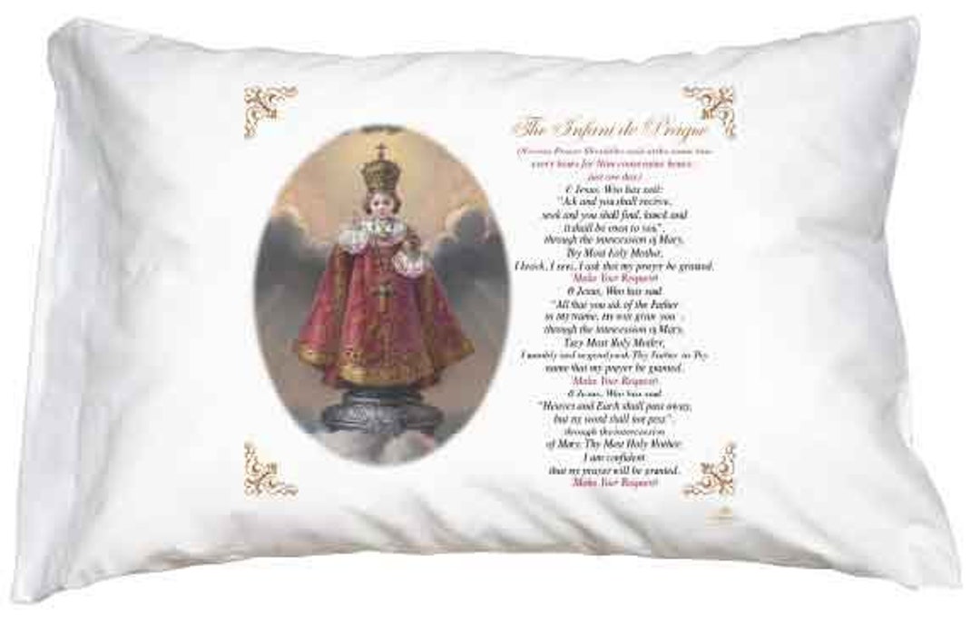 Infant of Prague Prayer Pillow Case English Prayer Etsy